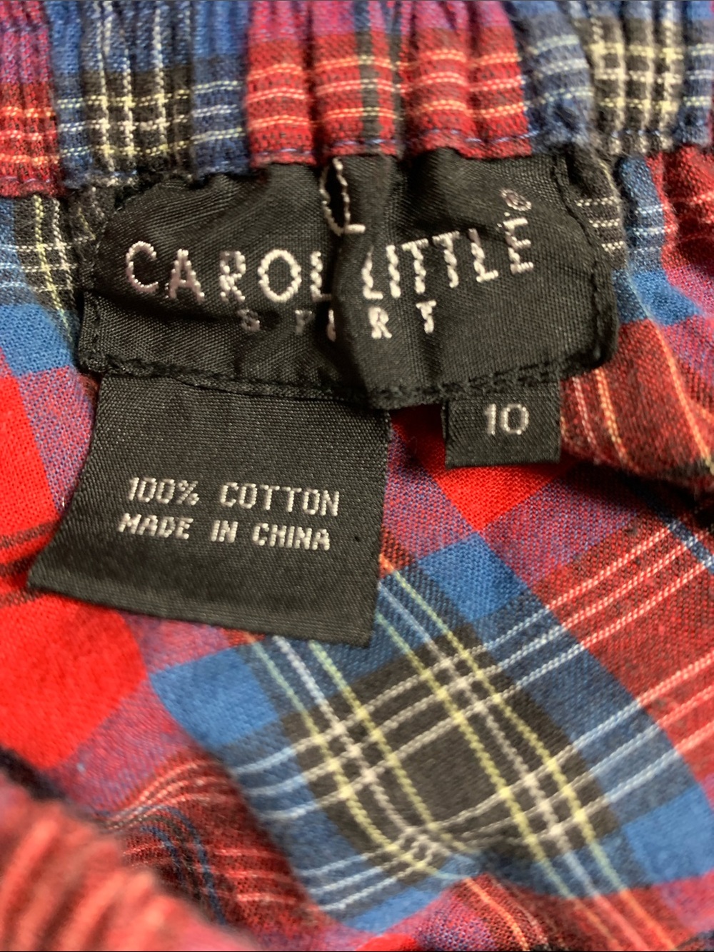 RARE Vintage Carol Little Madras Prairie Western Maxi Swing Tiered Skirt Size 10 - Picture 2 of 5